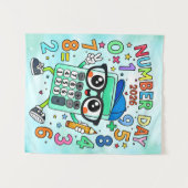 Happy Number Day 2026 Cute Calculator Math Design Wandteppich (Vorderseite (Horizontal))