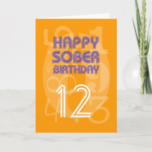 Happy Numbery Sober Birthday Card Karte (Vorderseite)