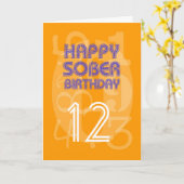 Happy Numbery Sober Birthday Card Karte (Gelbe Blume)