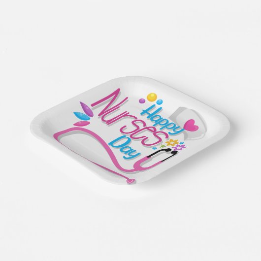 Happy Nurse Day Pappteller (Gewinkelt)