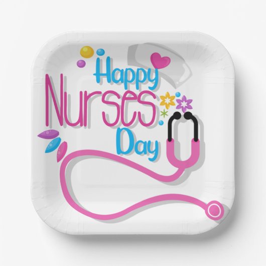 Happy Nurse Day Pappteller (Vorderseite)