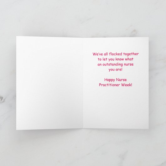 Happy Nurse Practitioner Week, from Group, Bird Karte (Innenseite)