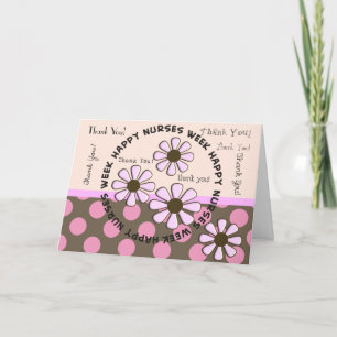 Happy Nurse Week Card Retro Flowers Karte