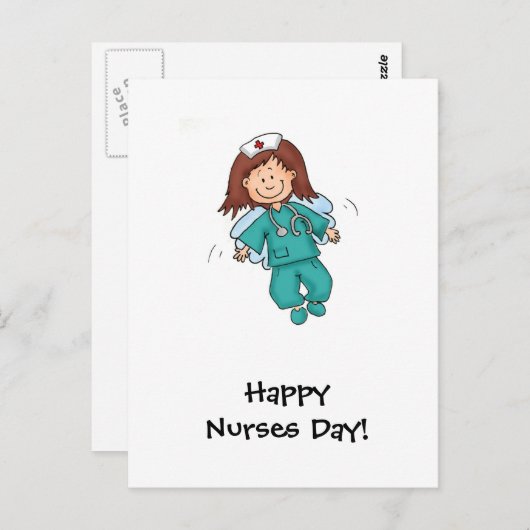 Happy Nurses Day - Angel in Disguage Postkarte (Vorne/Hinten)