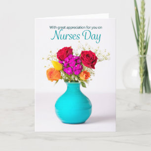 Happy Nurses Day Beautiful Blume Arrangement Feiertagskarte
