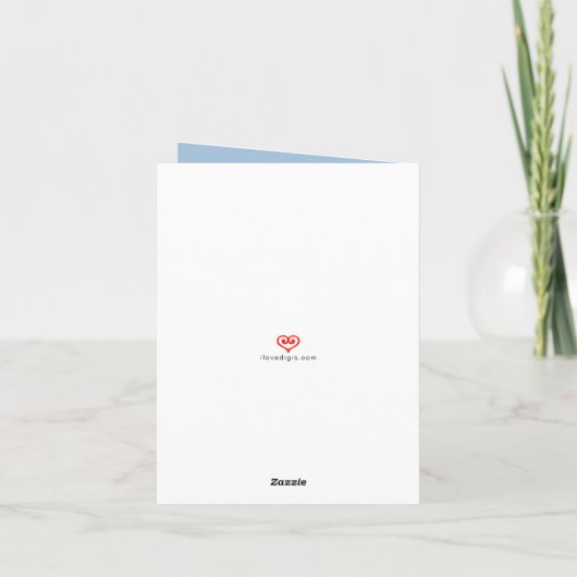 Happy Nurses Day Blue Pink Heart Personalisiert Dankeskarte (Rückseite)