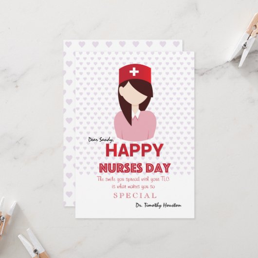 Happy Nurses Day Card Karte (Vorderseite/Rückseite Beispiel)