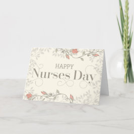 Happy Nurses Day Card - Wirbler Text und Blume Dankeskarte