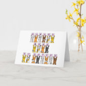 Happy Nurses Day Cartoon Katzen in Bandagen Karte (Gelbe Blume)