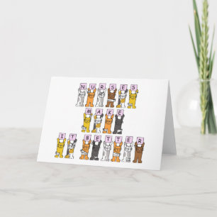 Happy Nurses Day Cartoon Katzen in Bandagen Karte