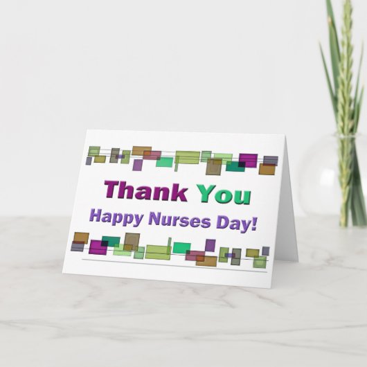 Happy Nurses Day Geschenk farbenfrohe Plätze Karte (Vorderseite)
