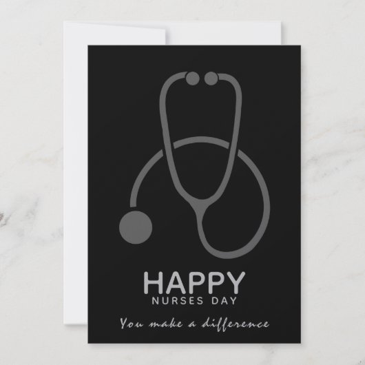 Happy Nurses Day Gray Stethoscope Illustration Einladung (Vorderseite)
