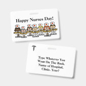 Happy Nurses Day Group Abzeichen Ausweis (Vorder- & Rückseite)