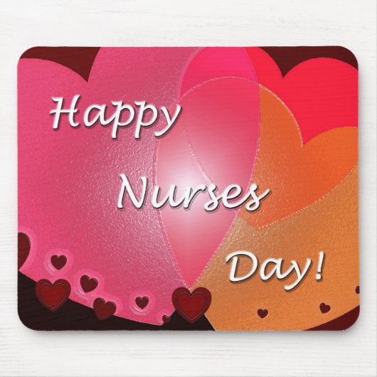 Happy Nurses Day Hearts Mousepad (Vorne)