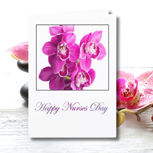 Happy Nurses Day Lila Phalaenopsis Orchideen Karte