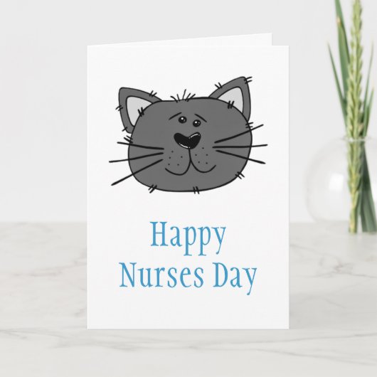 Happy Nurses Day mit Katze für tierärztliche Krank Karte (Vorderseite)