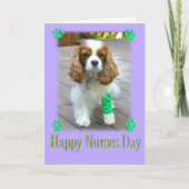 Happy Nurses Day mit Spaniels verbannt Fuß Karte (Vorderseite)