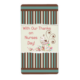 Happy Nurses Day, Niedlicher Vogel auf Streifen