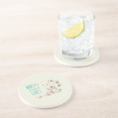 Happy Nurses Day, Niedlicher Vogel auf Streifen Getränkeuntersetzer (Seite)