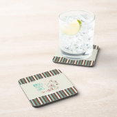 Happy Nurses Day, Niedlicher Vogel auf Streifen Getränkeuntersetzer (Rechte Seite)