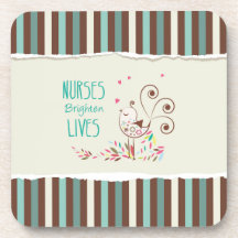 Happy Nurses Day, Niedlicher Vogel auf Streifen