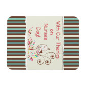 Happy Nurses Day, Niedlicher Vogel auf Streifen Magnet (Horizontal)