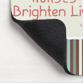 Happy Nurses Day, Niedlicher Vogel auf Streifen Mousepad (Ecke)