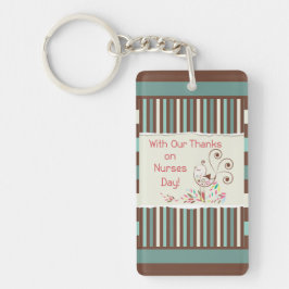 Happy Nurses Day, Niedlicher Vogel auf Streifen Schlüsselanhänger