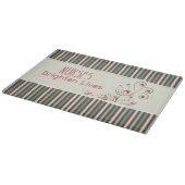 Happy Nurses Day, Niedlicher Vogel auf Streifen Schneidebrett (Ecke)