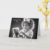 Happy Nurse's Day Nurse mit Teddy Bären Karte (Gelbe Blume)