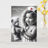Happy Nurse's Day Nurse mit Teddy Bären Karte (Gelbe Blume)