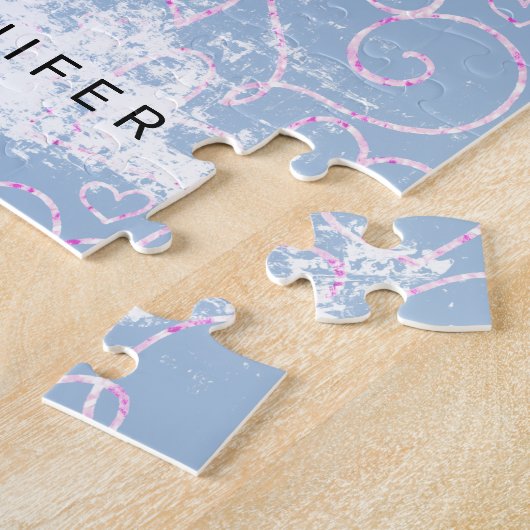 Happy Nurses Day Pink Heart with Wings Personalize Puzzle (Seite)