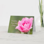 Happy Nurses Day Single Pink Rose Karte (Vorderseite)