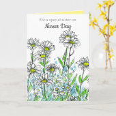 Happy Nurses Day Sister White Daisy Blume Karte (Gelbe Blume)