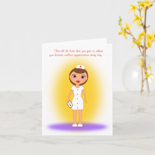 Happy Nurses Day to a Love and Kümmre Nurse Karte (Gelbe Blume)