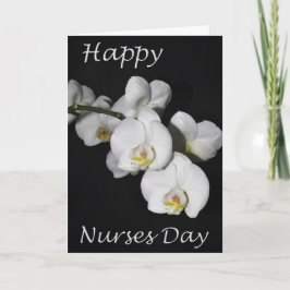 Happy Nurses Day White Orchid Blume Karte