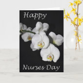 Happy Nurses Day White Orchid Blume Karte (Gelbe Blume)