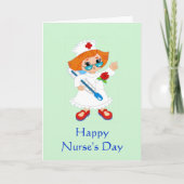 Happy Nurse's Day with nurse in uniform Dankeskarte (Vorderseite)