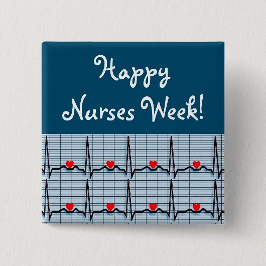 Happy Nurses Week EKG Buttons (Vorderseite)