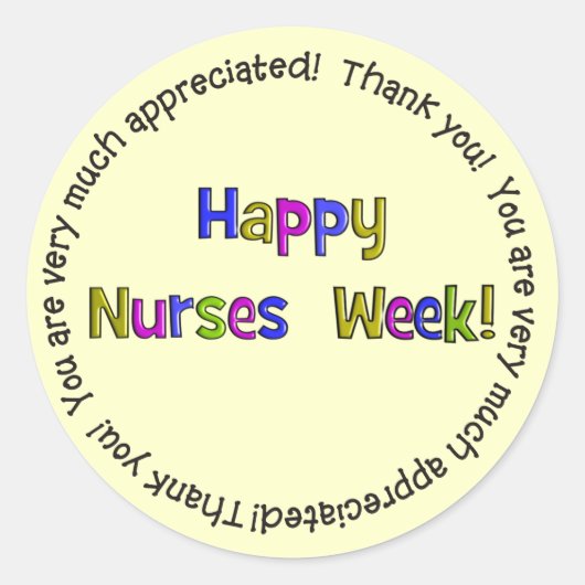 Happy Nurses Week Geschenke Runder Aufkleber (Vorderseite)