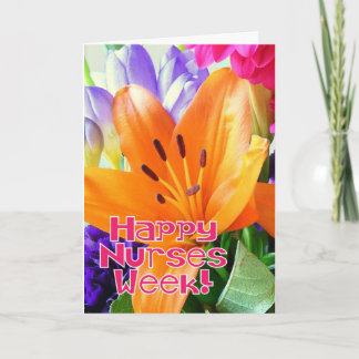 Happy Nurses Week!-Helle, farbenfrohe Blume Feiertagskarte