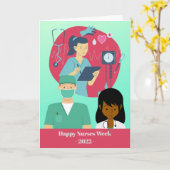 Happy Nurses Week mit einer Vielfalt von Krankensc Karte (Gelbe Blume)