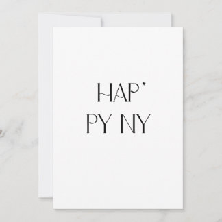 Happy NY - minimalistic typography card Feiertagskarte