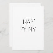 Happy NY - minimalistic typography card Feiertagskarte (Vorne/Hinten)