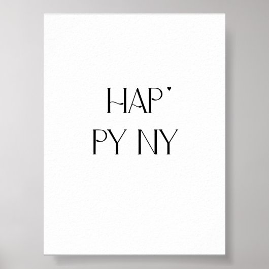 Happy NY - minimalistic typography poster (Vorne)