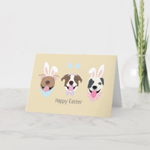 Happy Oaster American Pit Bull Terrier Dogs Feiertagskarte