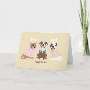 Happy Oaster American Pit Bull Terrier Dogs Feiertagskarte
