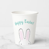 Happy Oaster aquamarin niedlich Bunny Custom Skrip Pappbecher (Rückseite)