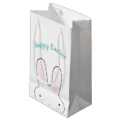 Happy Oaster aquamarin niedlich Ostern Bunny benut Kleine Geschenktüte (Vorderseite Schrägansicht)