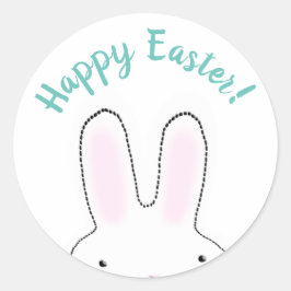 Happy Oaster aquamarin niedlich Ostern Bunny benut Runder Aufkleber